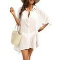 thumbnail image 2 of Women Beach Sun Protection Shirt See-Through Loose Swimsuit Cover Ups Vacation Summer Clothes, 2 of 6