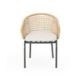 thumbnail image 5 of Herbert Outdoor Wicker Club Chair with Cushion (Set of 2), Light Brown, Beige, and Black, 5 of 12