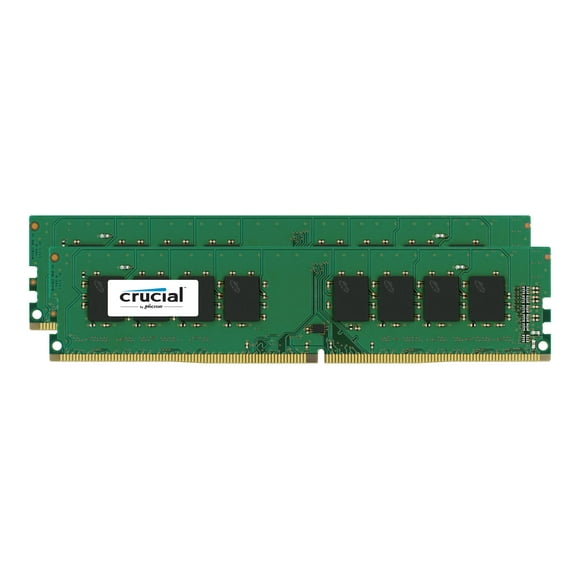 Crucial - DDR4 - kit - 32 GB: 2 x 16 GB - DIMM 288-pin - 2400 MHz / PC4-19200 - CL17 - 1.2 V - unbuffered - non-ECC