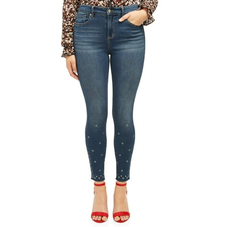 Sofia Jeans Rosa Curvy High Waist Ankle Studded Hem Denim Women's (Dark (Best Way To Wash Dark Jeans)