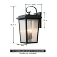 thumbnail image 4 of Large Black Outdoor Wall Sconce with Seeded Glass, 4 of 8