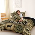 thumbnail image 4 of Feelyou Country Hunting Fishing Sign Full Size Comforter Sets for Men Boys, Rustic Wooden Cabin Animal Bedding Sets, Olive Drab, Black Reversible, 3 Pieces, 4 of 6