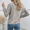 thumbnail image 4 of Winter Sweaters for Women Elegant Winter Knit Pullover Sweater With Lace Trim Neck Long Sleeve Casual Loose Fit Top For Fall Season Comfortable Soft Yarn Fashion Apparel Christmas Sweaters, 4 of 6