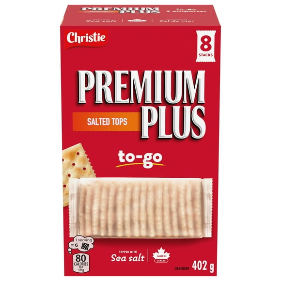 PREMIUM PLUS TO- GO SALTED, Pack of 8 individually wrapped cracker stacks, Crackers, Soda Cracker, Snack