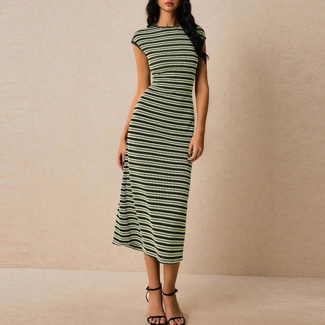 TaTaai Women‘s Lace-Up Beach Dress, Knit Crochet Slit Maxi Dress, V-Neck Sleeveless Solid Color Dress,Bodycon Summer Cover Up Gift