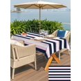 thumbnail image 6 of 60x102 Inch Outdoor Tablecloth with Umbrella Hole Zipper Rectangle Pink Navy Blue Striped Rectangular Tablecloths Outside Waterproof Minimalist Abstract Lines Artwork Patio Table Cover for Picnic, 6 of 8