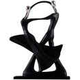 thumbnail image 1 of Escultura de pareja decoración decoración de resina muñeca de baile de oficina estatua de baile de pareja abstracta con base rectangular adecuada para decoración del hogar y la oficina negro Sailing Electrónica, 1 of 5