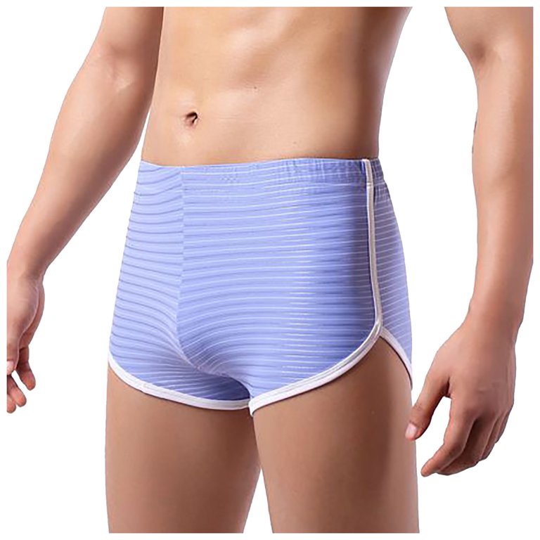 TIHLMK Men's Underwear Low Waist Fashion Color Stripes Comfortable Thong 