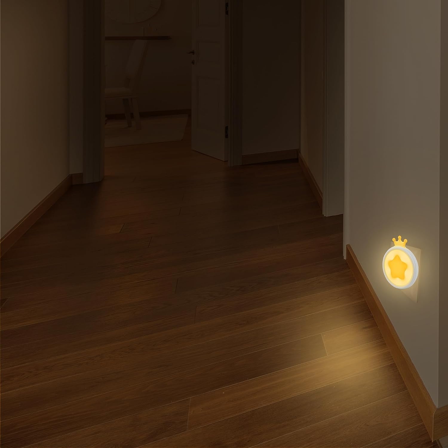 Children's Night Light Electric Socket, Set of 3 Baby Wall Night Lamp, LED Star Wall Lamp, Girl's Bedroom Decoration, Maternity Birth Light, Newborn Boy Gift