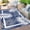 Dark Blue/White, variant on ZACOO 8'x10' Reversible Frame Leaf Outdoor Rug, Waterproof UV Resistant Patio Mat for RV Deck Balcony, Gray White
