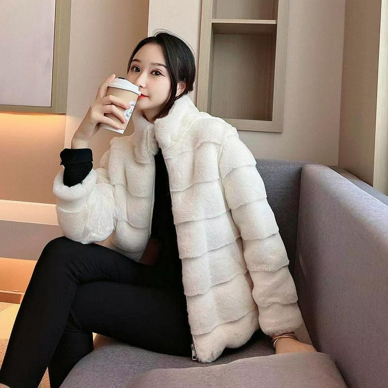 Rabbit faux fur jacket online