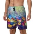 thumbnail image 2 of Haiem Spring Flower Seasonal Mens Swim Trunks with Compression Liner 2 in 1 Swimming Shorts Stretch Swimwear Quick Dry,Board Shorts-Small, 2 of 9