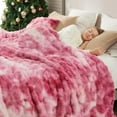 thumbnail image 5 of Faux Fur Throw Blanket for Couch, Bubble Plush Blanket Queen Size, Fuzzy Soft & Thick Blanket for Bed Sofa Living Room, 90x90 Inches Tie-dye Pink, 5 of 18