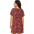 thumbnail image 5 of Ratiio Vintage Red Paisley Print Women's Short-sleeved Nightdress - Casual A-line Sleeveless Sleepwear Dress for Summer, Comfortable and Breathable, 5 of 8
