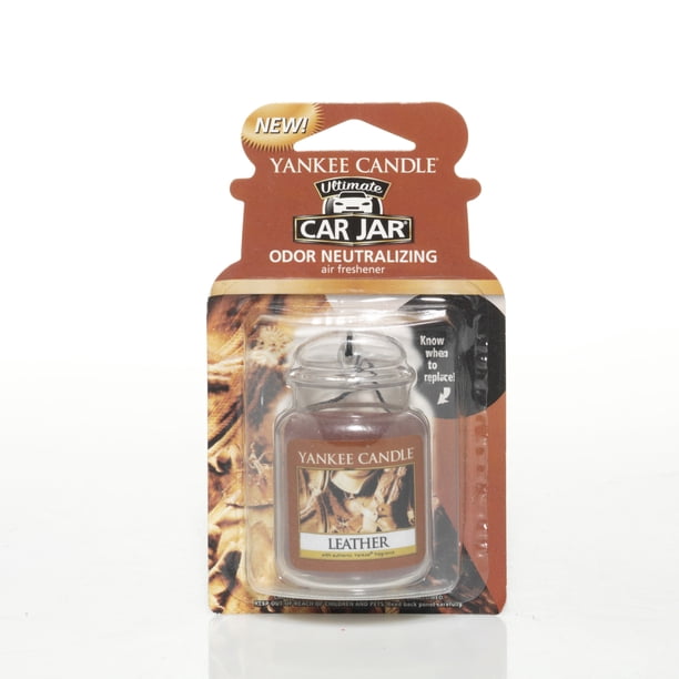 Yankee Candle Car Jar Ultimate Hanging Air Freshener, Leather Walmart