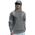 thumbnail image 2 of Domuza Uv Protection Shirts for Men Lightweight Long Sleeve Hooded Sun Shirt SPF 50+ UPF Hoodie Summer Fishing Shirts Gray S, 2 of 4