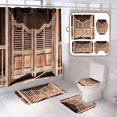 thumbnail image 1 of FMSHPON 3D Vintage Old Wood 4 Piece Bathroom Set Shower Curtain Bath Rug Contour Mat and Toilet Lid Cover, 1 of 8