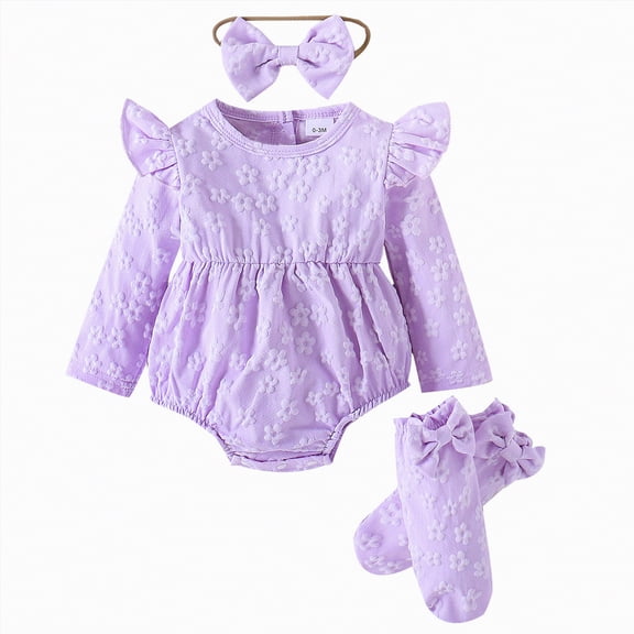 Hessimy Toddler Baby Girl Clothes Summer Smocked Bubble Romper Embroidery Onesie Short Sleeve Bodysuit Cute Outfits,Comfy(Purple