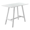 thumbnail image 1 of Pemberly Row 43x27" Modern Aluminum Rectangle Bar Table in White Finish, 1 of 3