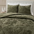 thumbnail image 5 of Beaute Living Wonderful Diamond Velvet 3 Piece Quilt Set Dark Green Full - Queen, 5 of 5