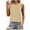 Beige, variant on GaThRRgYP Chic Women's Sleeveless Blouse,Women's Fashion Solid Round Neck Short Sleeves Casual T-Shirt Top Beige S