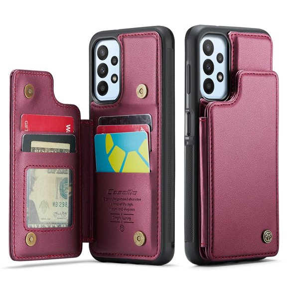 for Samsung Galaxy A23 Case with Card Holder, Wallet Case for Women Men with RFID Blocking, Durable Leather Kickstand Magnetic Clasp Shockproof Phone Case for Samsung Galaxy A23