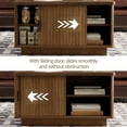 thumbnail image 2 of Pusnapku Lift Top Coffee Table, 31" Square Center Table with Sliding Door and Hidden Storage, Wood Fluted Accent Desk for Living Room, Home Office, 2 of 9