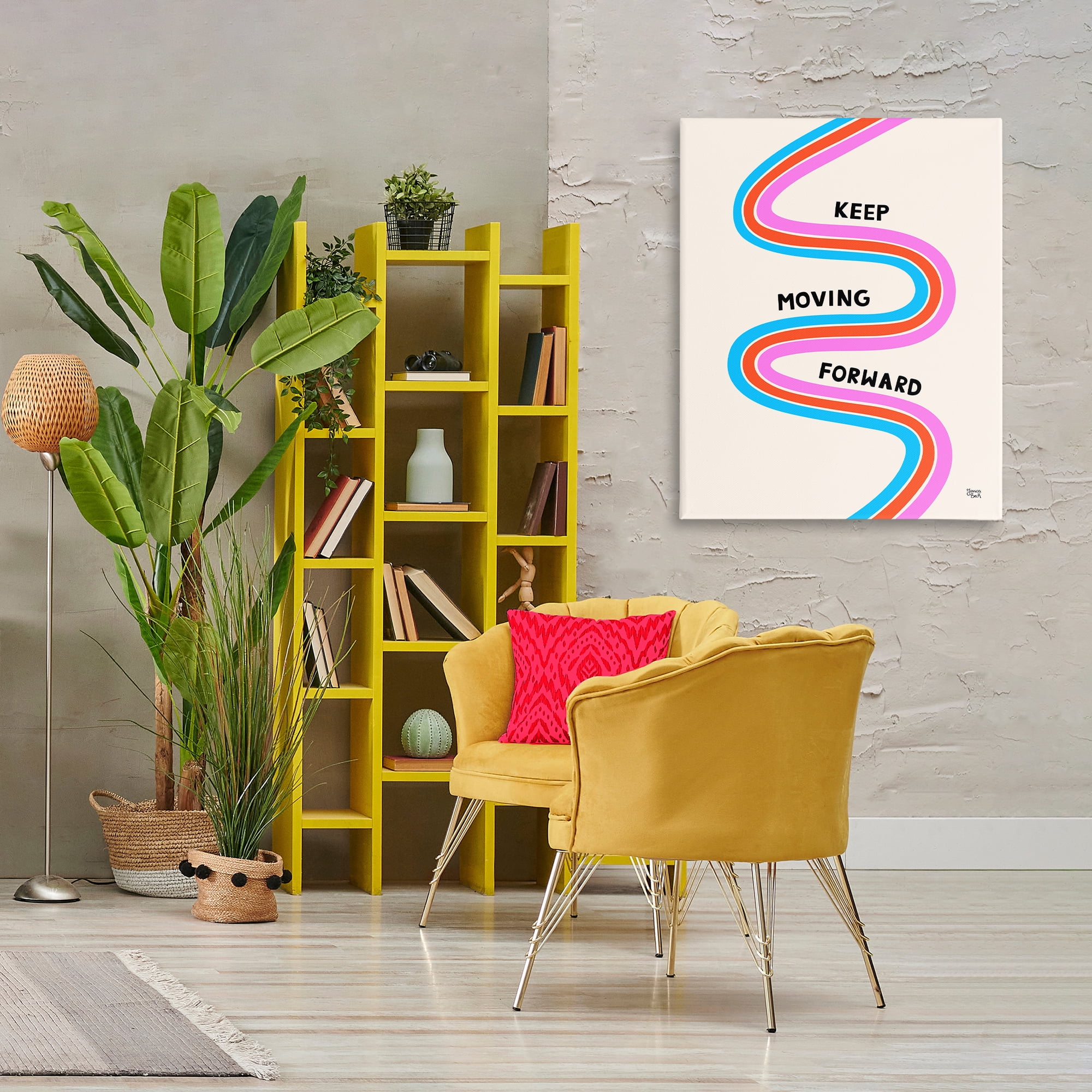 Stupell Industries Keep Moving Forward Text & Numbers Painting Wrapped Canvas Art Print Wall Art, 30 x 40