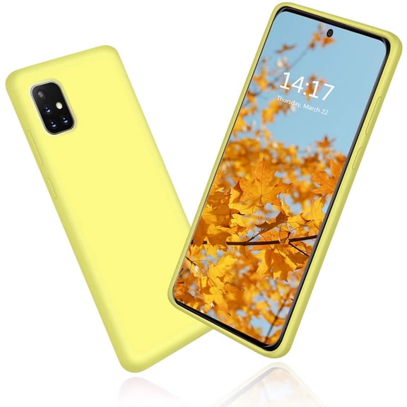 Galaxy A51 Case, Galaxy A51 Case Silicone, Slim Gel Rubber Shockproof Soft Microfiber Cloth Lining Cushion Compatible with Samsung Galaxy A51 4G 6.5 inch 2020 (Yellow)