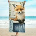 thumbnail image 3 of ZFLMY Fox Bath Towel Ultra-Soft Microfiber Machine Washable for Bathroom Beach Yoga Camping Hiking Oversize 55.1x27.6 55.1x27.6in, 3 of 7