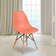 thumbnail image 4 of Elon Series Black Plastic Chair with Wooden Legs, 4 of 7