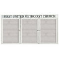 thumbnail image 3 of Aarco Products DCC4896-3RH 3-Door Enclosed Bulletin Board Aluminum Frame with Header - Clear Satin Anodized, 3 of 32