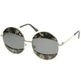 thumbnail image 2 of sunglassLA - Women's High Fashion Eyelid Metal Frame Oversize Round Sunglasses - 58mm, 2 of 4