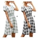 thumbnail image 3 of Vestido con cuello en V, rejilla, vestido sexy, manga corta, ropa de verano para mujer, L, azul claro Vogacara  AP001223-19, 3 of 7