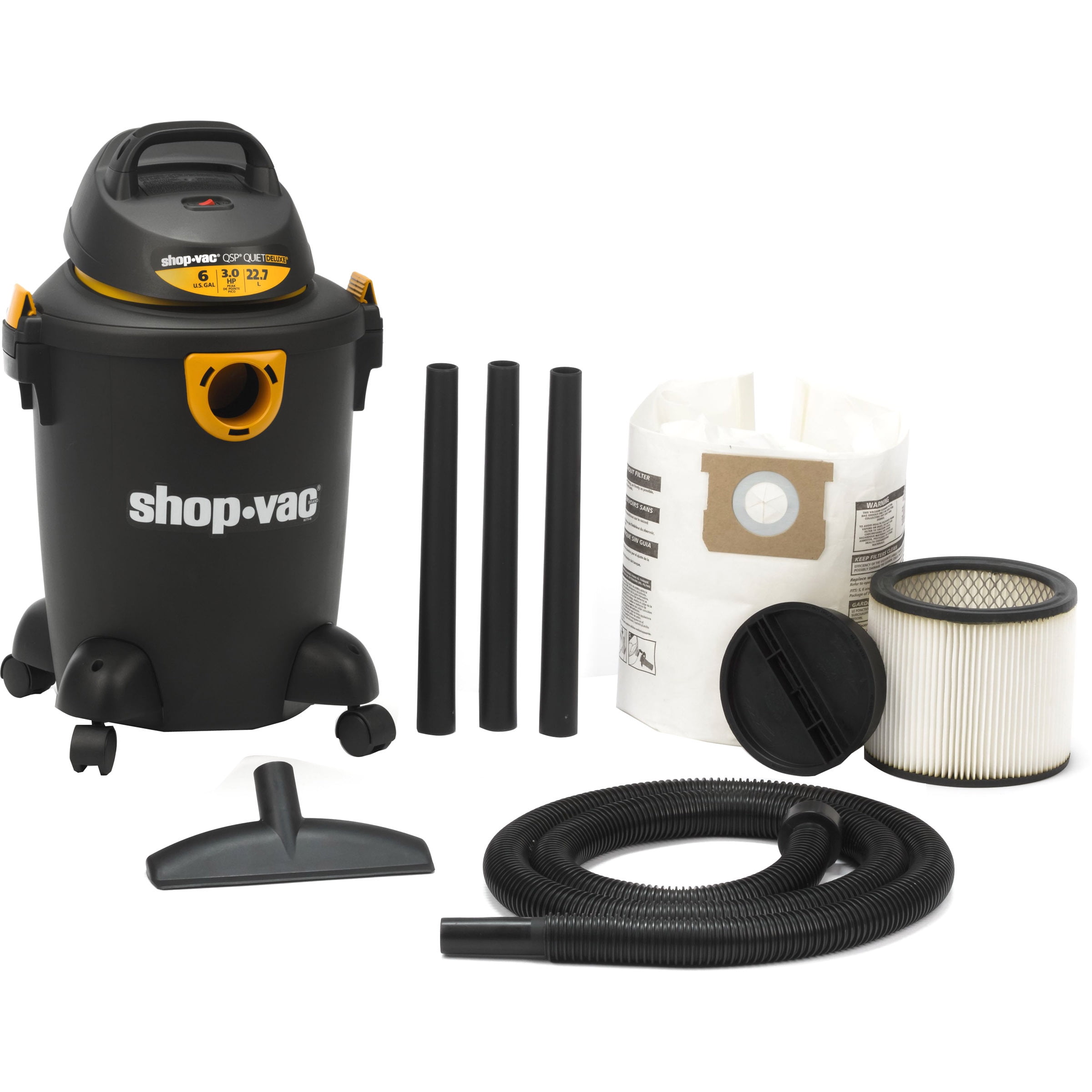 6 Gallon Quiet Deluxe Wet/Dry Vacuum Cleaner