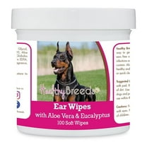 Healthy Breeds 192959823585 Doberman Pinscher Ear Cleaning Wipes with Aloe & Eucalyptus for Dogs - 100 Count
