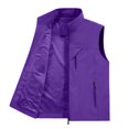 thumbnail image 6 of Awwp Men's Lightweight Vest Sleeveless Outdoor Work Jacket for Travel Hiking Running Multi-Pocket Utility Vest Dark Purple Size: L, 6 of 10