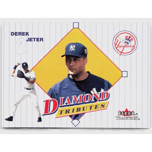 Collectible 2001 Fleer Tradition Diamond Tributes Derek Jeter #26 DT New York Yankees Baseball Card New York Yankees MLB Baseball Trading Card