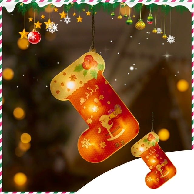 Dvkptbk Christmas Window Decoration Lights Battery Operated Christmas Indoor Lights Window Hanging Decoration Lights Party Christmas Gift Decorative Light Home Essentials