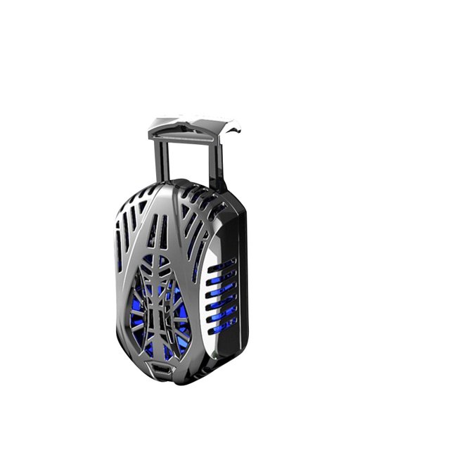 Clip-on Mobile Phone Cooler with LED Lights Non-Slip Cellphone Cooling Fan Gaming Radiator Home Electronics Gamers Gift Black