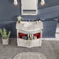 thumbnail image 6 of Eviva Monaco 37"W x 22"D Ivory Bathroom Vanity with White Carrara Marble Countertop and Undermount Porcelain Sink, 6 of 11