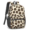 thumbnail image 2 of Brown and Beige Leopard Print 17" School Backpacks for Teens,Waterproof Oxford Fabric,S-Shape Padded Straps for School,Travel,Hiking,Camping, 2 of 6