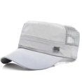 thumbnail image 1 of Men Solid Snapback Mesh Trucker Vintage Flat Peak Baseball Caps Cadet Hat, 1 of 1