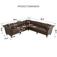 thumbnail image 4 of Chesterfield L-Shaped Sofa, PU Leather Sectional Couch with Rolled Arms and Nailhead, 99" Modern 5 Seat Tufted Corner Couch, Dark Brown, 4 of 9