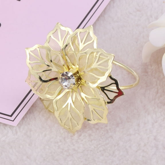 WHAMVOX  Napkin Buckle Ring Rings Holder Banquet Dining Table Flowers Golden Size 1