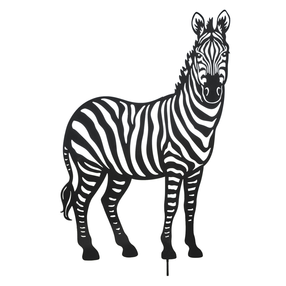 Collections Etc Black Metal Zebra Silhouette Yard or Garden Stake