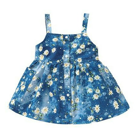 

gvdentmEaster Dresses For Baby Girls Toddler Flower Girl Dress Summer Sleeveless Polyester Tutu Dresses for Girls 3-7 Years Knee-Length Blue 3-6 Months