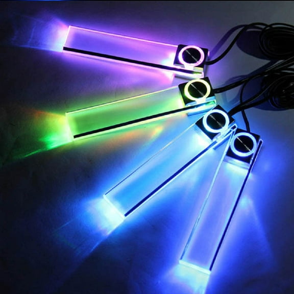 HEMOTON FRCOLOR 4-in-1 LED Car Atmosphere Lamp, Interior Floor Lights with Decorative Colorful Charging