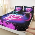 thumbnail image 3 of Manfei Gamer Gaming Twin Sheet Sets,Modern Gamepad Twin Fitted Sheet,Pink Glitter Print Flat Sheet For Teens,Breathable Home Decor,3pcs, 3 of 7