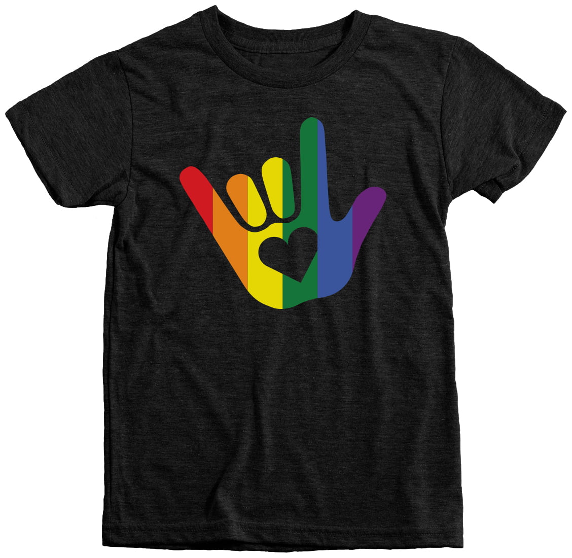 Trunk Candy - ASL I Love You Pride Sign Language Kids Fit T-Shirt ...